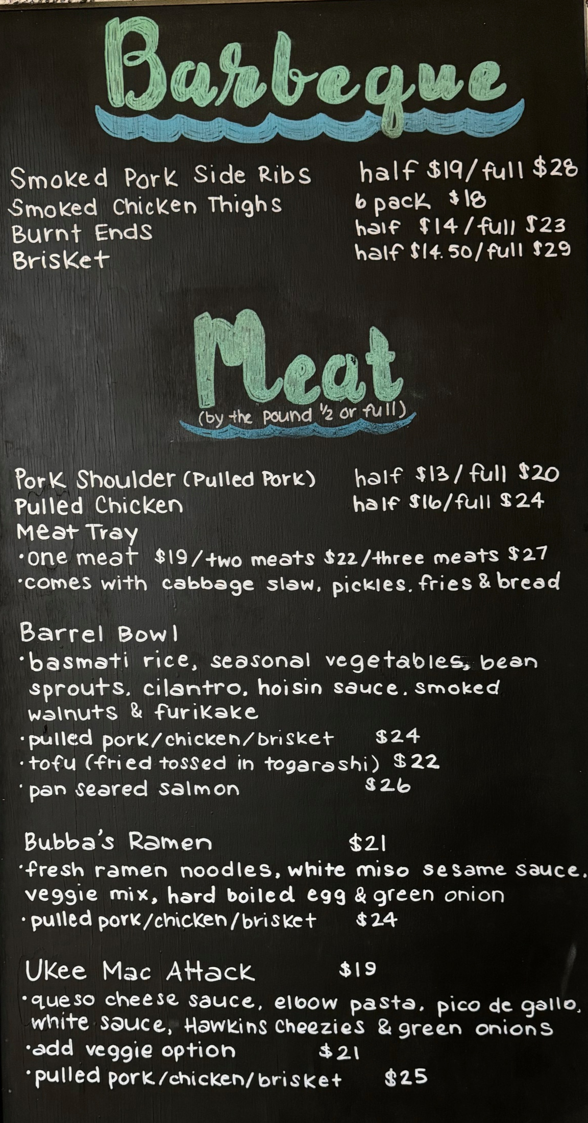 Ucluelet Restaurant Menu