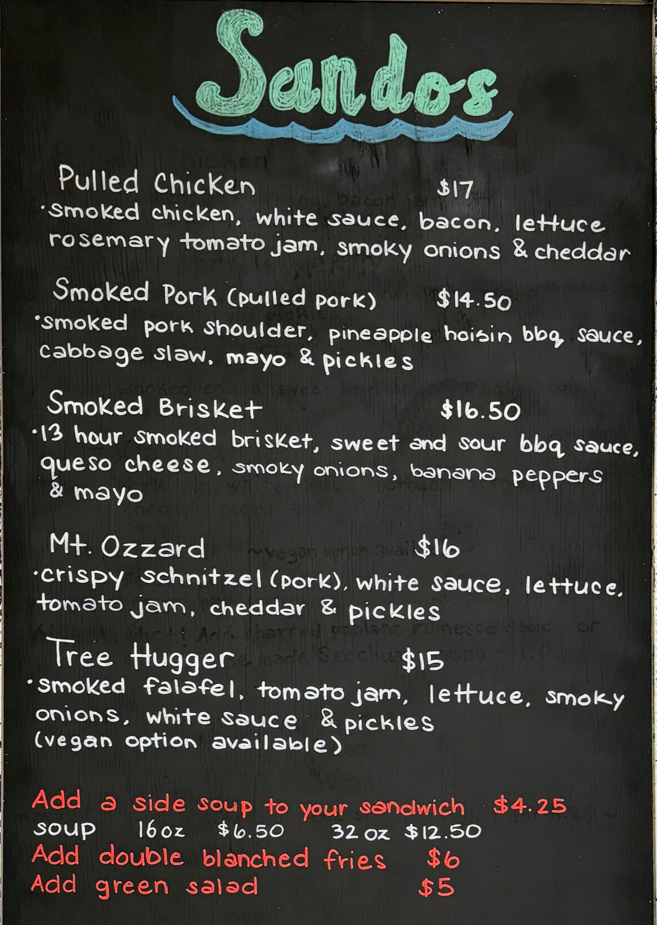 Ucluelet Restaurant Menu